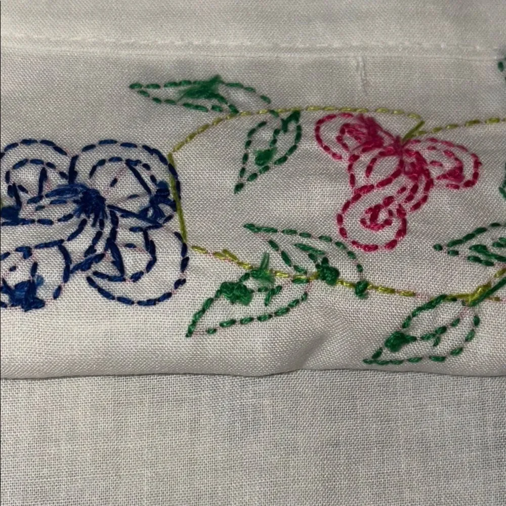 Embroidered pink purple Floral pillowcase